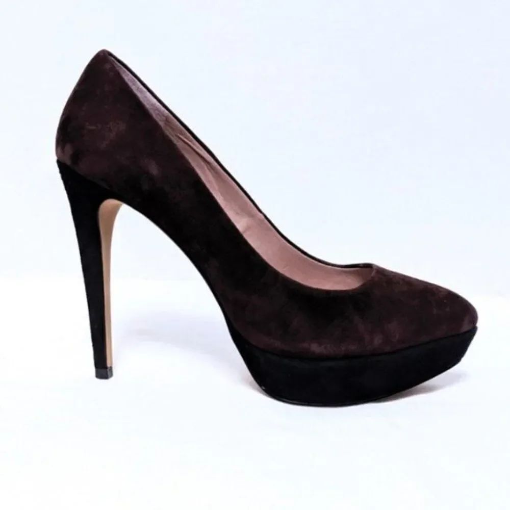 VINCE CAMUTO Ritz Suede Two-Tone Platform Heels 6.5 - Picture 9 of 9
